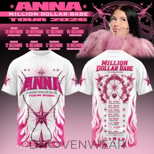 Million Dollar Babe Tour 2026 White Shirt by Drovenwear.com