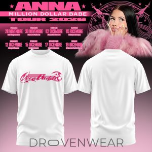 Million Dollar Babe Tour White TShirt by Drovenwear.com