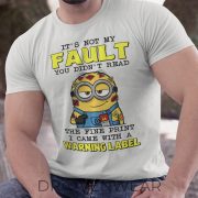 Minions I Came With A Warning Label - Unisex T-Shirt - Image 4