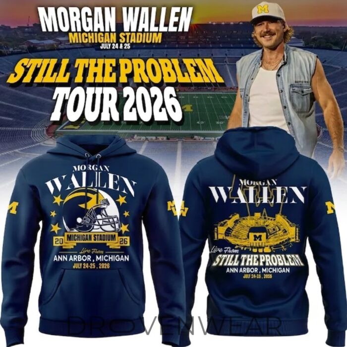 Morgan Wallen X Michigan Wolverines Still The Problem Tour 2026 Hoodie - Image 3