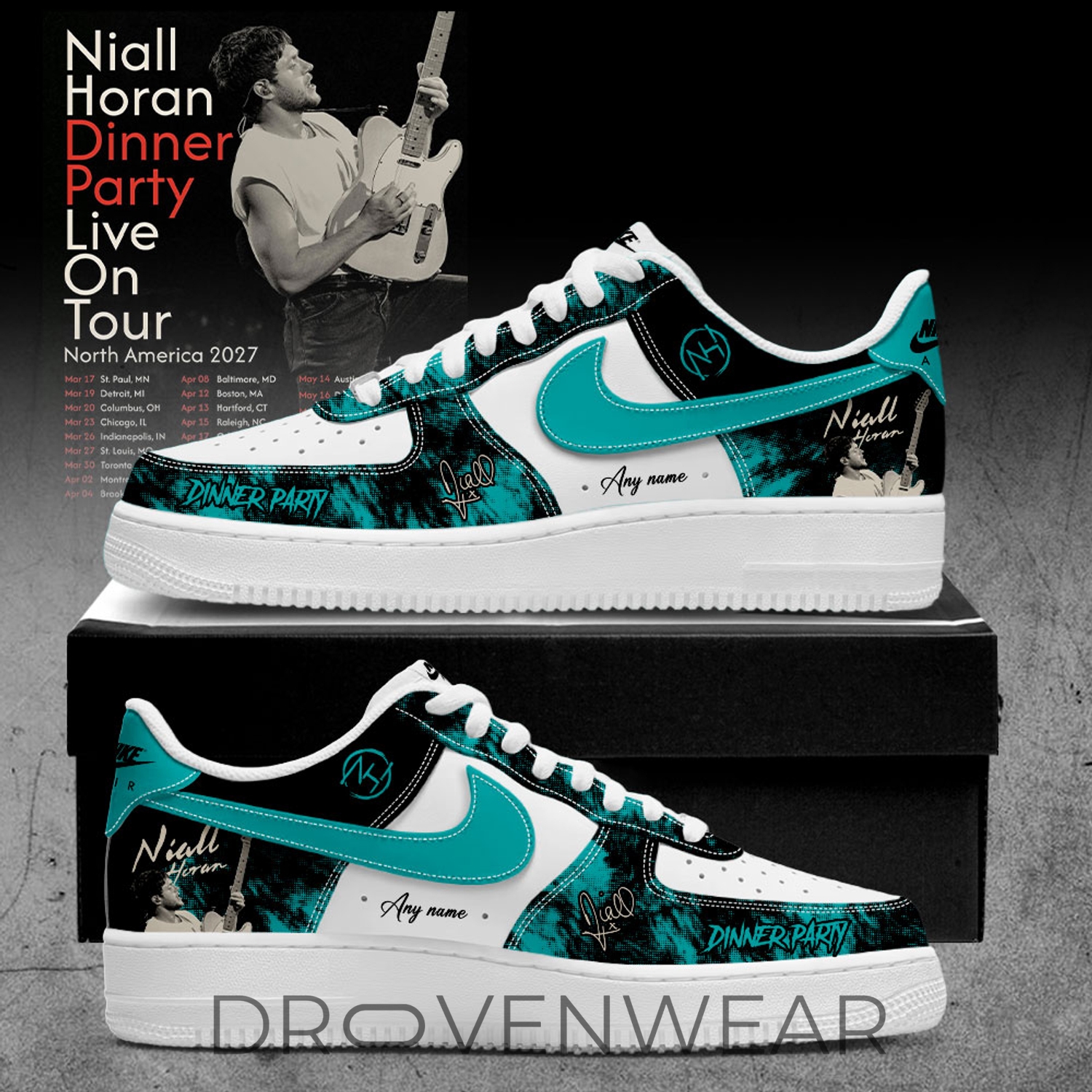 NIALL HORAN Dinner Party: Live On Tour 2026-2027 Signature Custom Name AF1 V3 NIALL HORAN Dinner Party: Live On Tour 2026-2027 Signature Custom Name AF1 V3