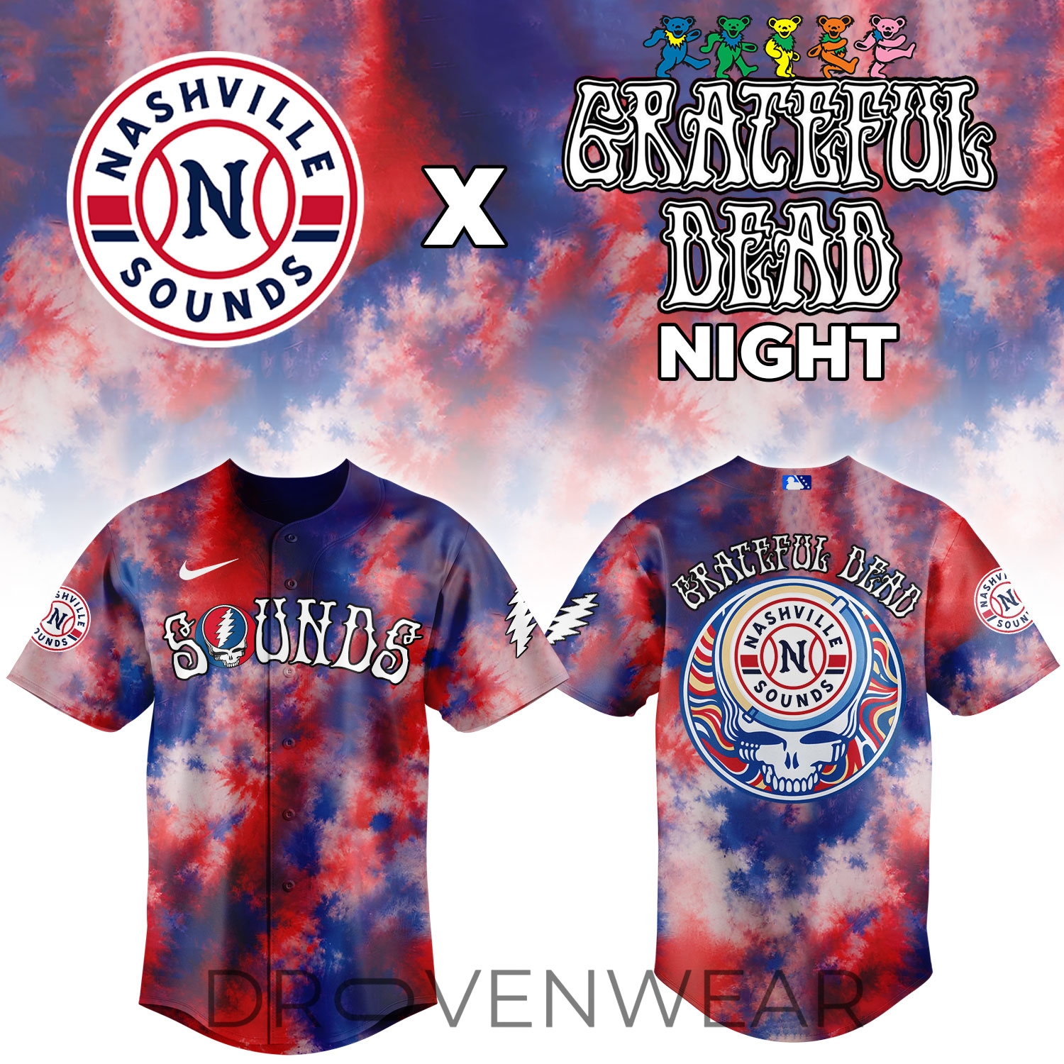 Nashville Sounds Grateful Dead Limited Jersey Nashville Sounds Grateful Dead Limited Jersey