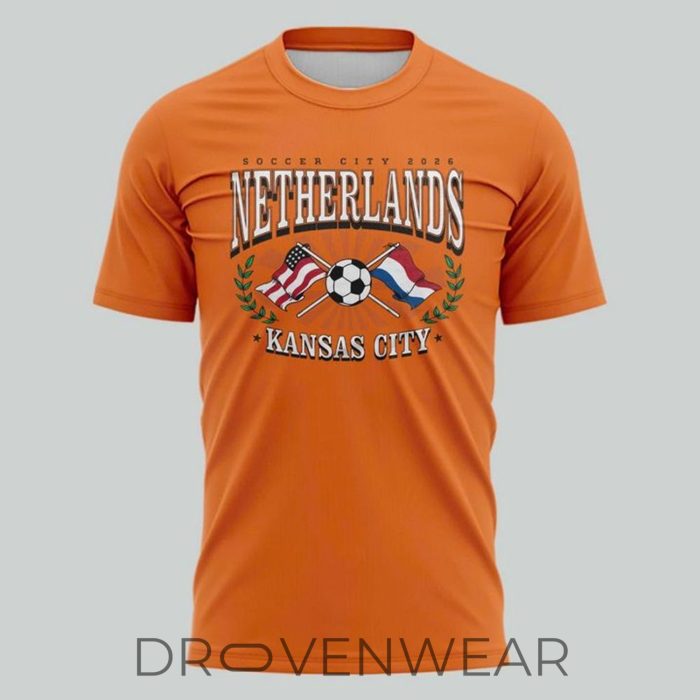 Netherlands Soccer City Heather Orange Shirt - Image 2