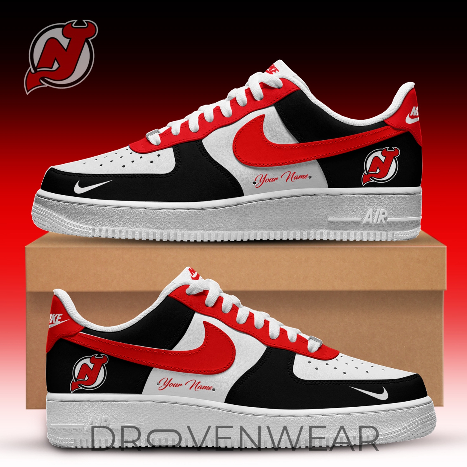 New Jersey Devils X Sana Fanatics Fest Edition Air Force 1 Shoes Custom For Fans New Jersey Devils X Sana Fanatics Fest Edition Air Force 1 Shoes Custom For Fans