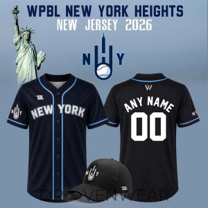 New York Heights WPBL New 2026 Season Away Baseball Jersey by Drovenwear.com