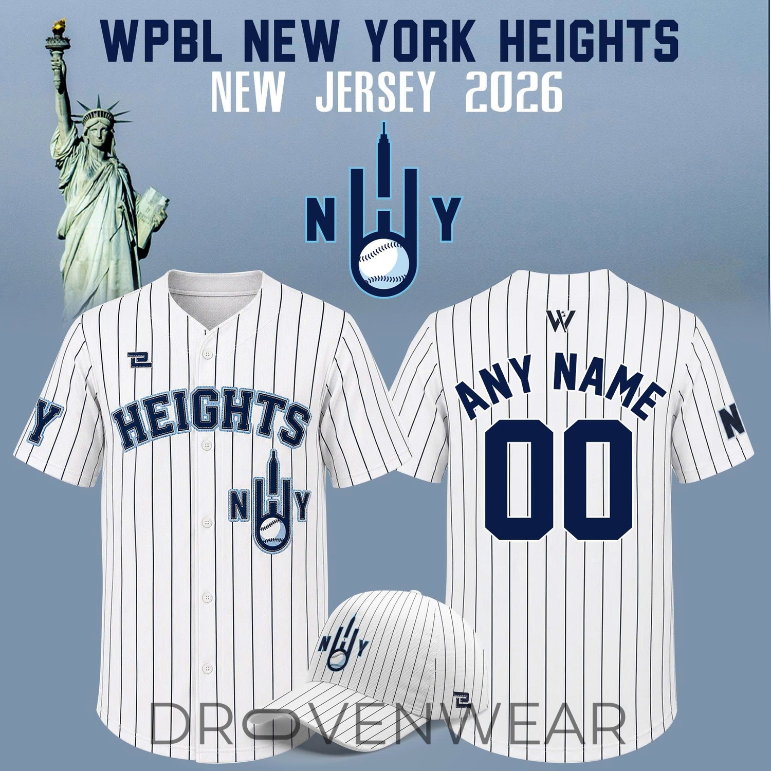 New York Heights WPBL New 2026 Season Home Baseball Jersey New York Heights WPBL New 2026 Season Home Baseball Jersey