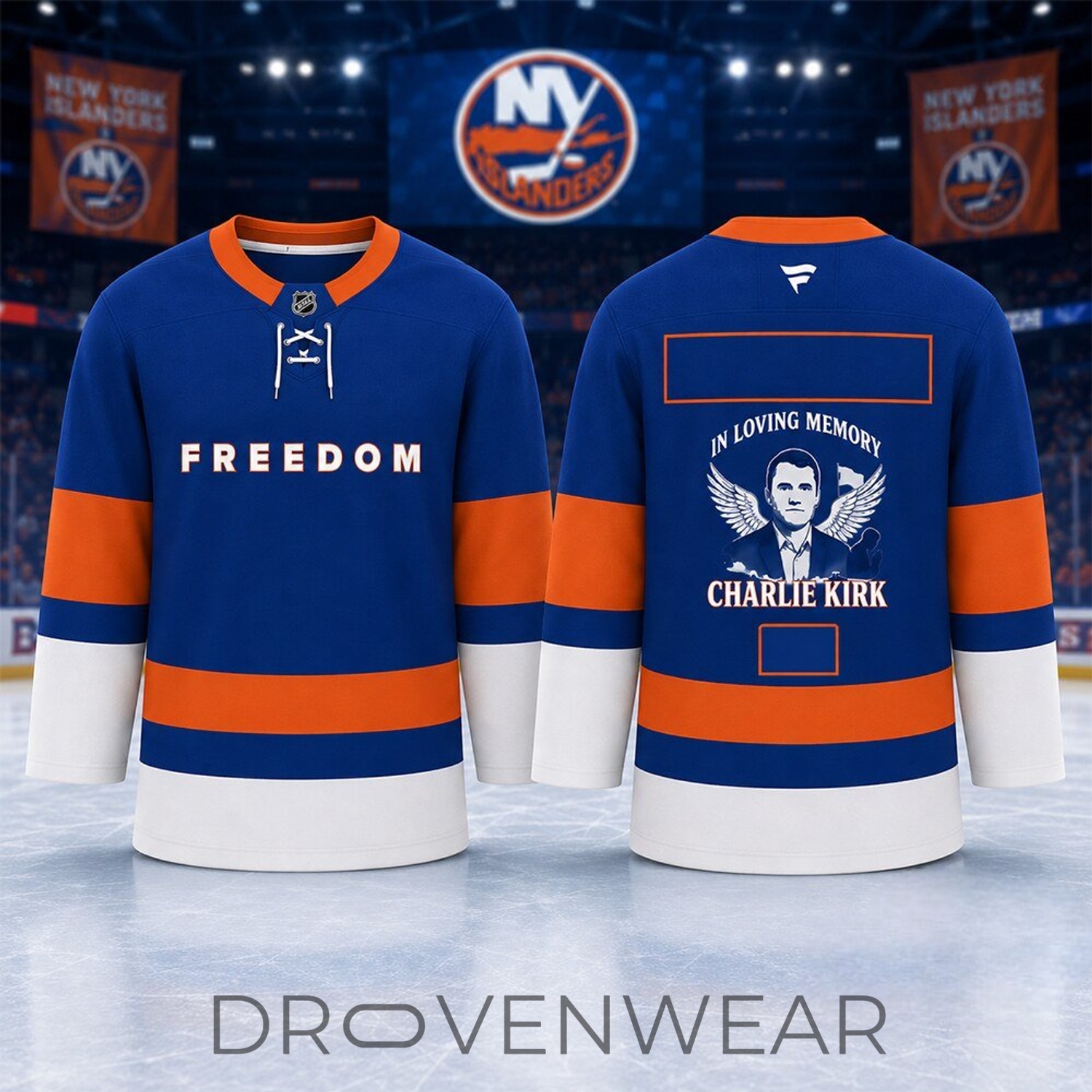 New York Islanders In Loving Memory Freedom Charlie Kirk Hockey Jersey New York Islanders In Loving Memory Freedom Charlie Kirk Hockey Jersey