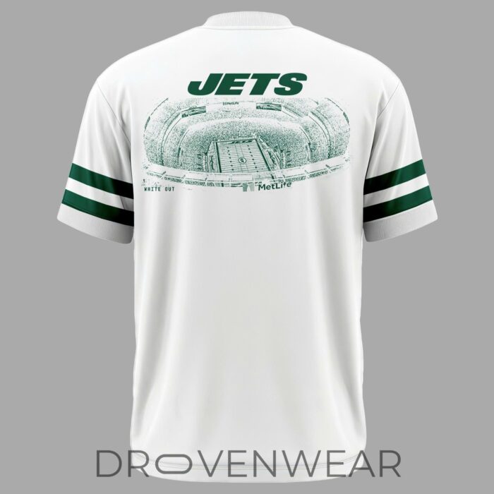 New York Jets White Out Uniform 2026 Fan Graphic T-Shirt - Image 3