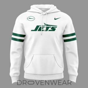 New York Jets White Out Uniform 2026 Pullover Hoodie by Drovenwear.com