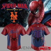 New York Mets Spider-Man 2026 Custom Name and Number Baseball Jersey