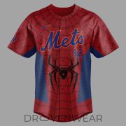 New York Mets Spider-Man 2026 Custom Name and Number Baseball Jersey - Image 2