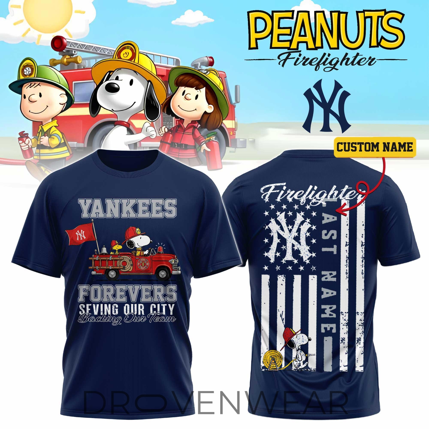 New York Yankees Firefighter Personalized Blue Shirt 2026 New York Yankees Firefighter Personalized Blue Shirt 2026