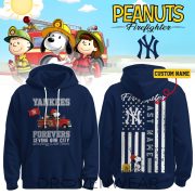 New York Yankees Snoopy Firefighter Personalized Blue Hoodie 2026