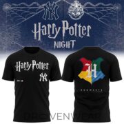 New York Yankees X Harry Potter Hogwarts Theme Night Black Shirt