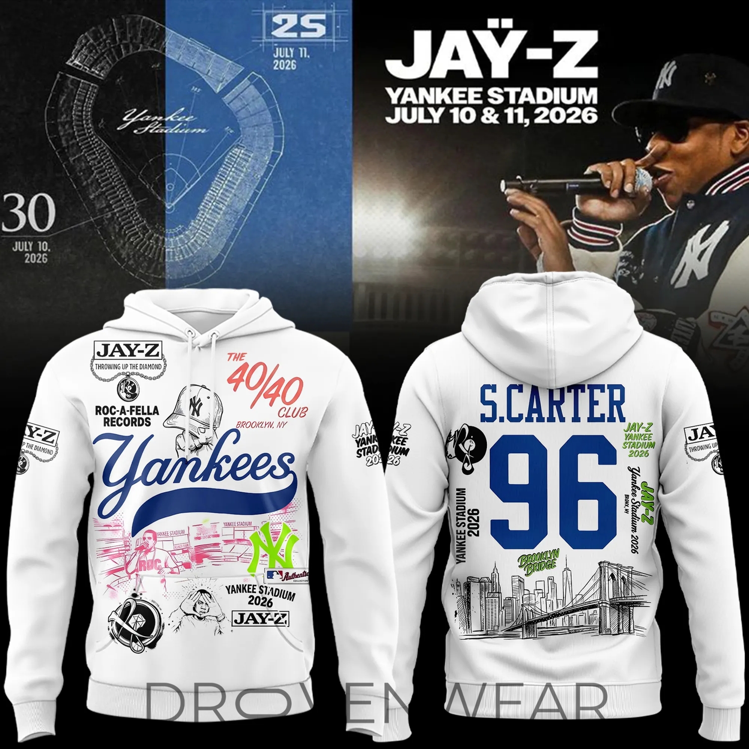 New York Yankees x JAŸ-Z at Yankee Stadium Hoodie Limited Edition 2026 New York Yankees x JAŸ-Z at Yankee Stadium Hoodie Limited Edition 2026