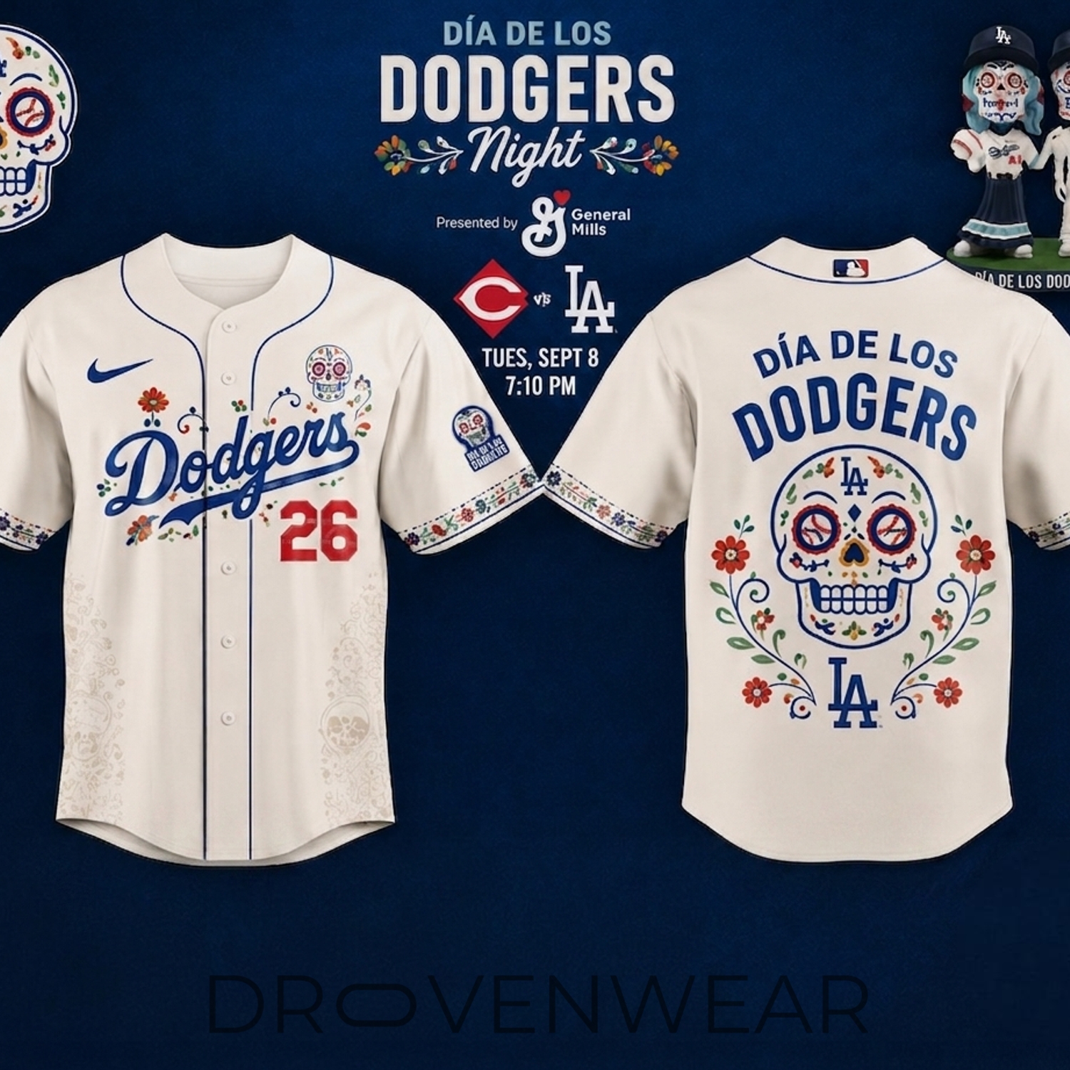 Nike Los Angeles Dodgers x Día de los Muertos Limited Edition Baseball Jersey Nike Los Angeles Dodgers x Día de los Muertos Limited Edition Baseball Jersey