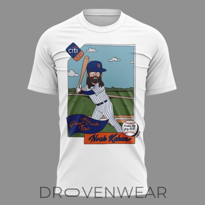 Noah Kahan X New York Mets Great Divide Tour 2026 Blue T-shirt Collection - Image 5