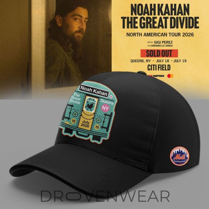 Noah Kahan X New York Mets Great Divide Tour 2026 Citi Field Black T-Shirt - Image 3