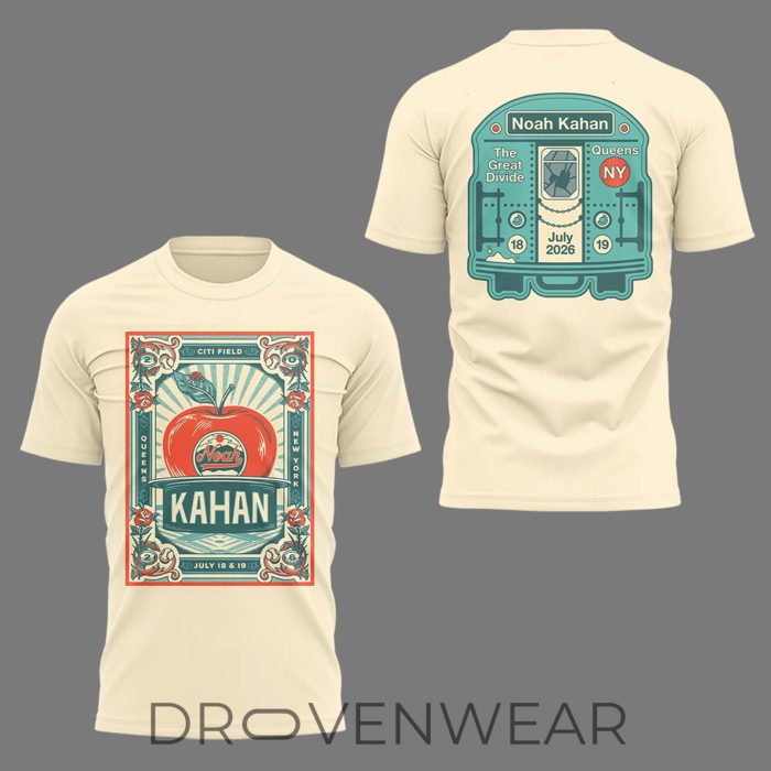 Noah Kahan X New York Mets Great Divide Tour Citi Field Poster Graphic T-Shirt - Image 2