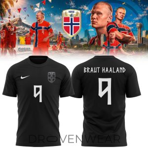 Norway National Team PreMatch Top Braut Haaland 9 Shirt by Drovenwear.com