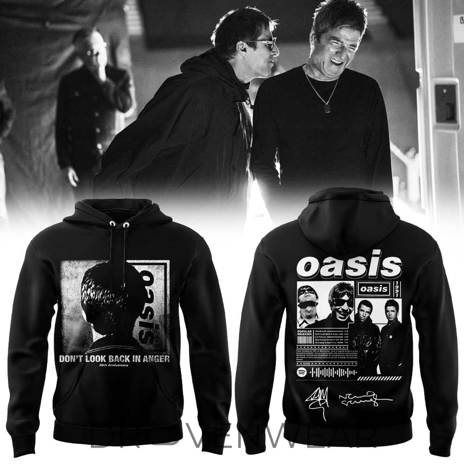 Oasis: Don’t Look Back in Anger 30th Signature Limited Black Hoodie Oasis: Don’t Look Back in Anger 30th Signature Limited Black Hoodie