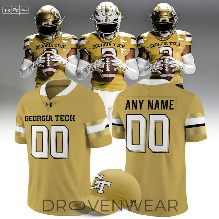 Official Georgia Tech Football 2026 New Old Gold T-shirt - Image 3