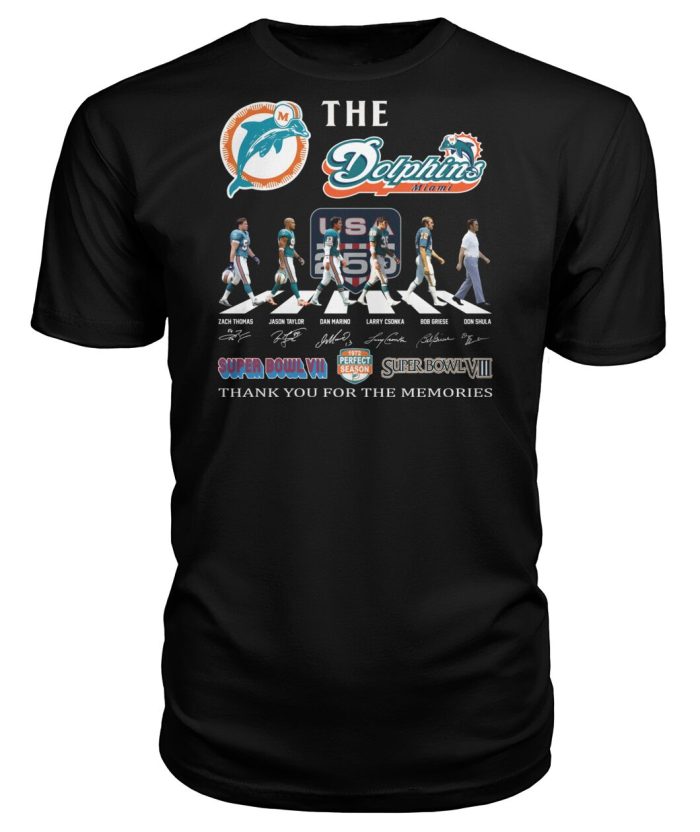 Miami Dolphins Thank You For The Memories Abbey Road The Beatles T-shirt - Image 2