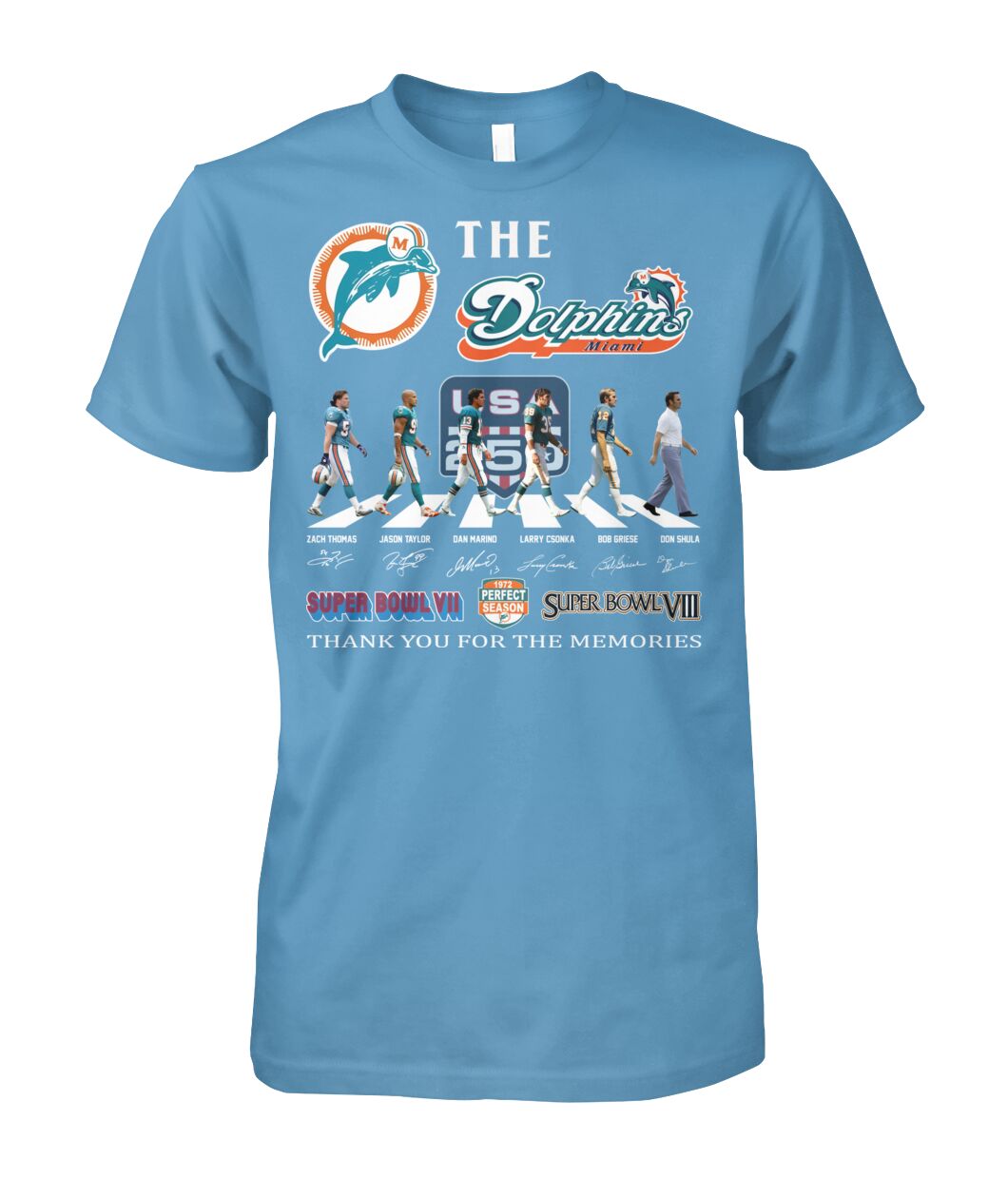 Miami Dolphins Thank You For The Memories Abbey Road The Beatles T-shirt Miami Dolphins Thank You For The Memories Abbey Road The Beatles T-shirt