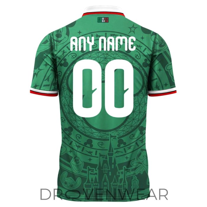 Personalized Mexico FIFA World Cup 2026 Mickey Inspired Custom Polo Shirt with Name and Number - Image 3