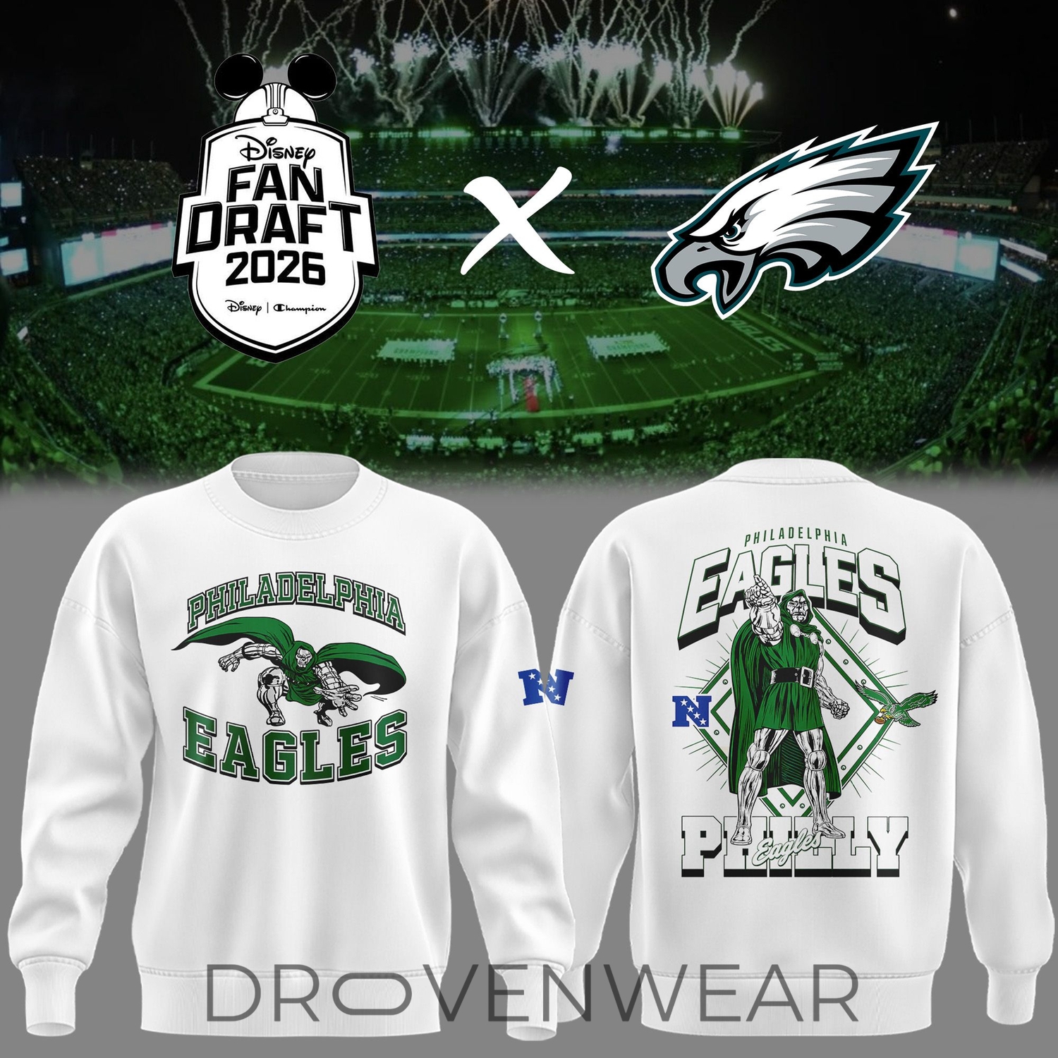 Philadelphia Eagles Doctor Doom Inspired Fan Draft 2026 Sweatshirt Philadelphia Eagles Doctor Doom Inspired Fan Draft 2026 Sweatshirt