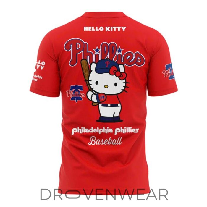 Philadelphia Phillies 2026 Hello Kitty Special Edition Red Shirt - Image 3