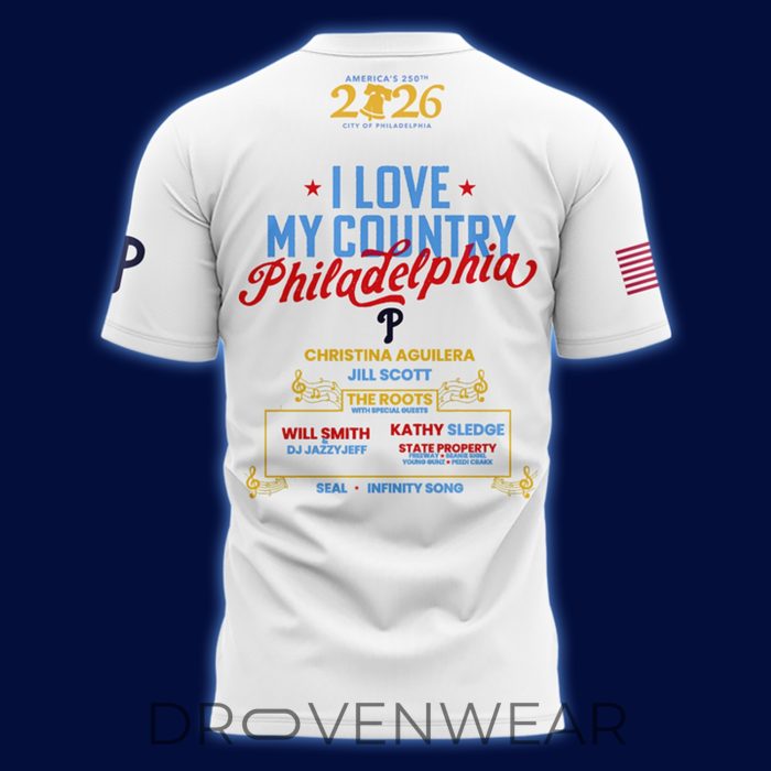 Philadelphia Phillies Celebrate America's 250th Birthday in Philly White Shirt - Image 3