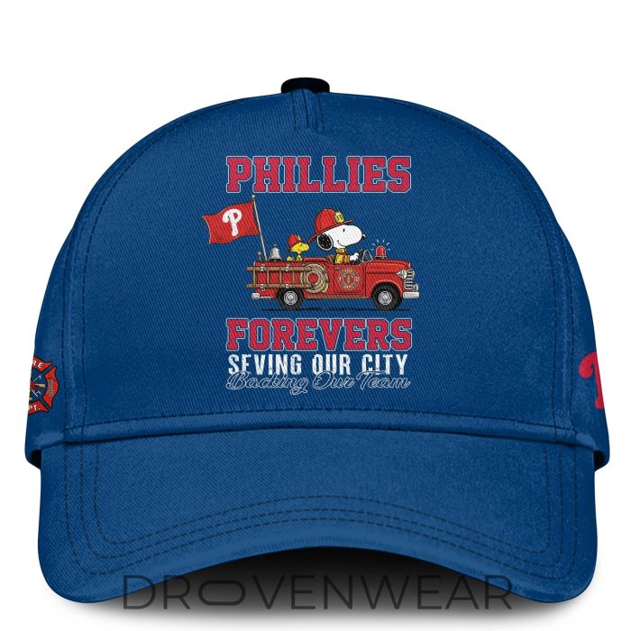Philadelphia Phillies Snoopy Firefighter Personalized Blue Hoodie 2026 - Image 2