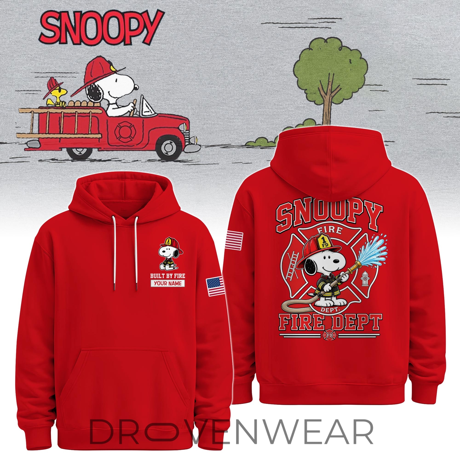 Philadelphia Phillies Snoopy Firefighter Personalized Red Hoodie 2026 Philadelphia Phillies Snoopy Firefighter Personalized Red Hoodie 2026
