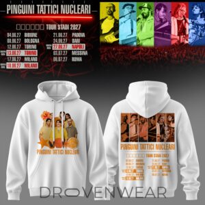 Pinguini Tattici Nucleari Tour Stadi 2027 Hoodie Ver2 by Drovenwear.com