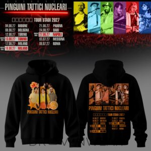 Pinguini Tattici Nucleari Tour Stadi 2027 Hoodie Ver3 by Drovenwear.com