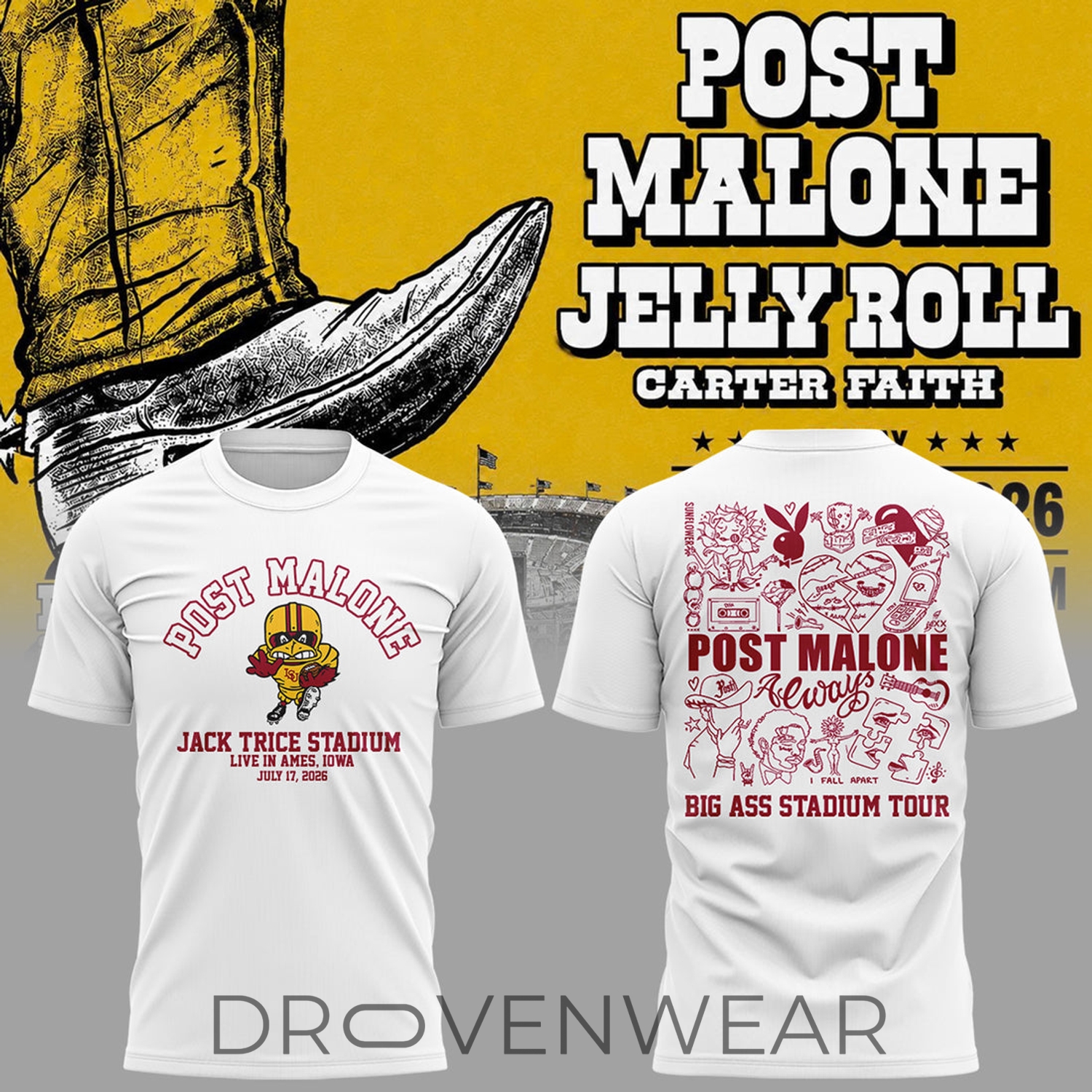 Post Malone Big Ass Stadium Tour x Iowa State Cyclones At Jack Trice Stadium Limited Shirt Post Malone Big Ass Stadium Tour x Iowa State Cyclones At Jack Trice Stadium Limited Shirt
