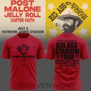 Post Malone x Tampa Bay Buccaneers Big Ass Stadium Tour 2026 Red Shirt