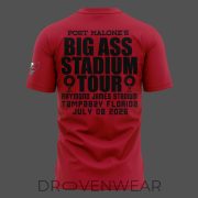 Post Malone x Tampa Bay Buccaneers Big Ass Stadium Tour 2026 Red Shirt - Image 3