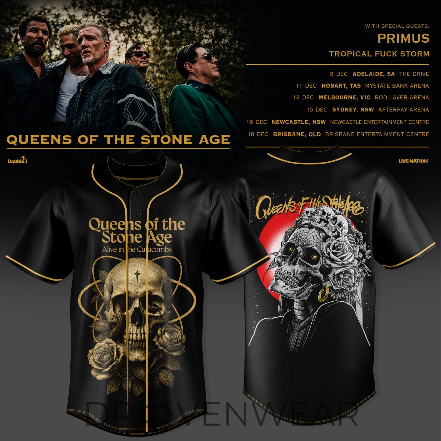 Queens of the Stone Age Australia Tour 2026 Limited Edition Baseball Jersey V3 Queens of the Stone Age Australia Tour 2026 Limited Edition Baseball Jersey V3