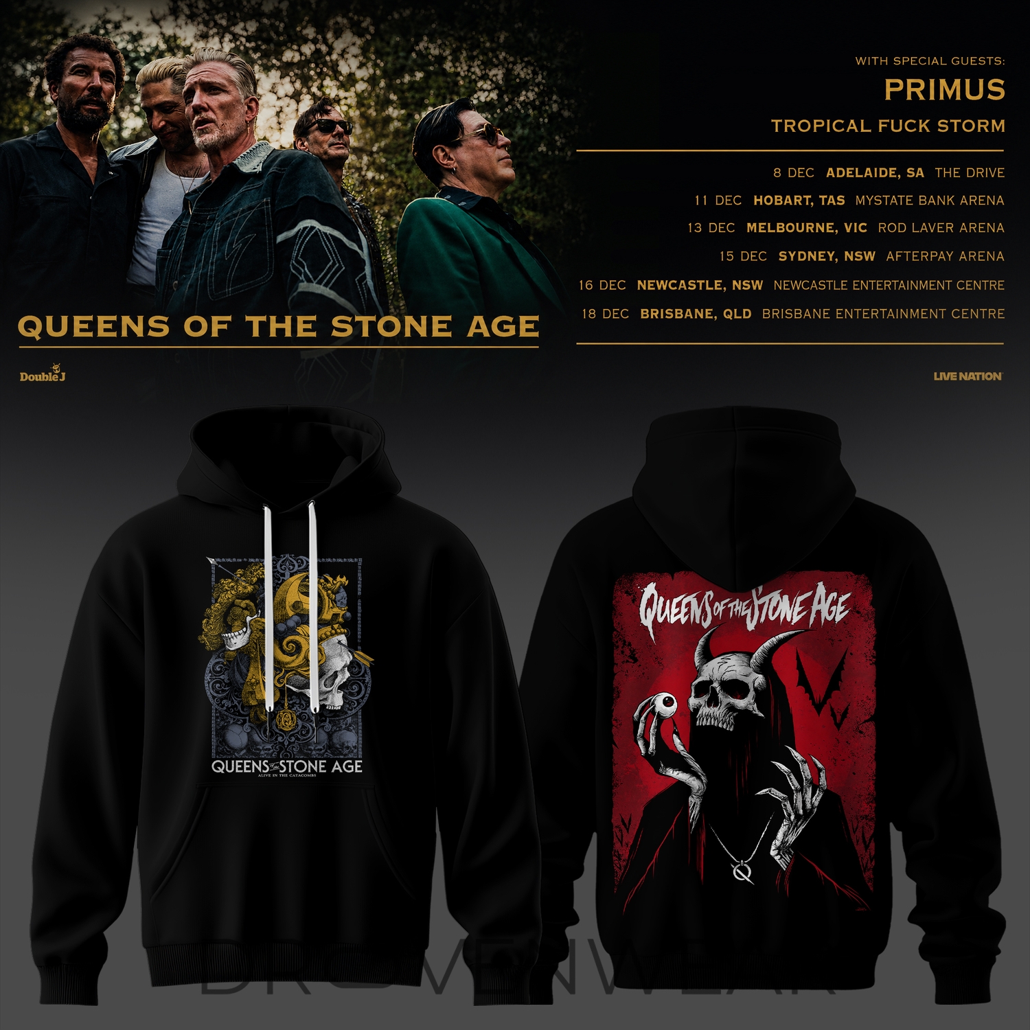 Queens of the Stone Age Australia Tour 2026 Limited Edition Hoodie V2 Queens of the Stone Age Australia Tour 2026 Limited Edition Hoodie V2