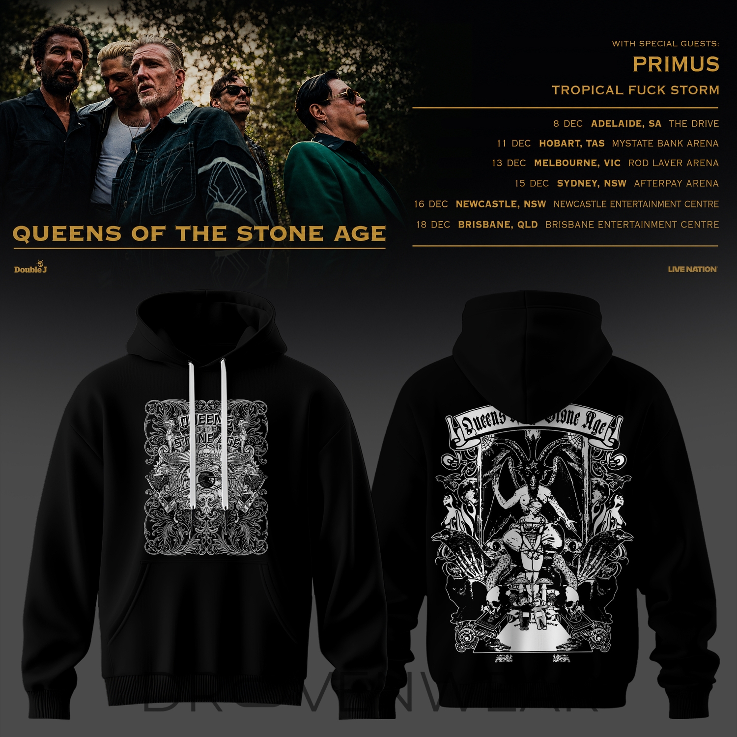 Queens of the Stone Age Australia Tour 2026 Limited Edition Hoodie V4 Queens of the Stone Age Australia Tour 2026 Limited Edition Hoodie V4