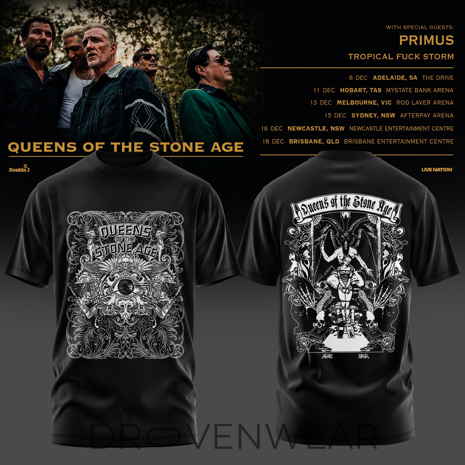 Queens of the Stone Age Australia Tour 2026 Limited Edition T-Shirt Queens of the Stone Age Australia Tour 2026 Limited Edition T-Shirt