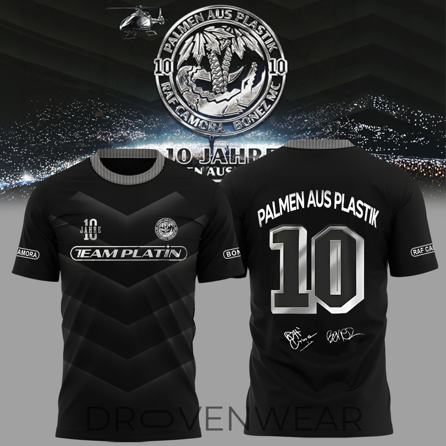 Raf Camora & Bonez MC 10 Jahre Palmen Aus Plastik Tour 2026 T-Shirt Raf Camora & Bonez MC 10 Jahre Palmen Aus Plastik Tour 2026 T-Shirt