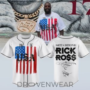 Rick Ross Set In Stone Album Baseball Jersey V2 by Drovenwear.com