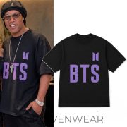 Ronaldinho Brazil x BTS Purple Logo Black Fan Shirt