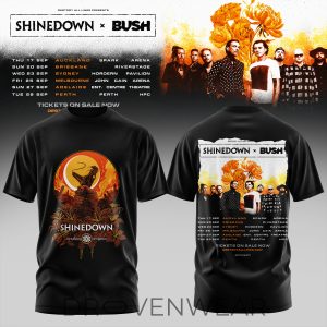 SHINEDOWN x BUSH Australia Tour 2026 Limited Edition TShirt by Drovenwear.com