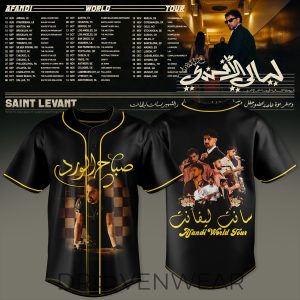 Saint Levant Afandi World Tour Baseball Jersey Version 4 by Drovenwear.com