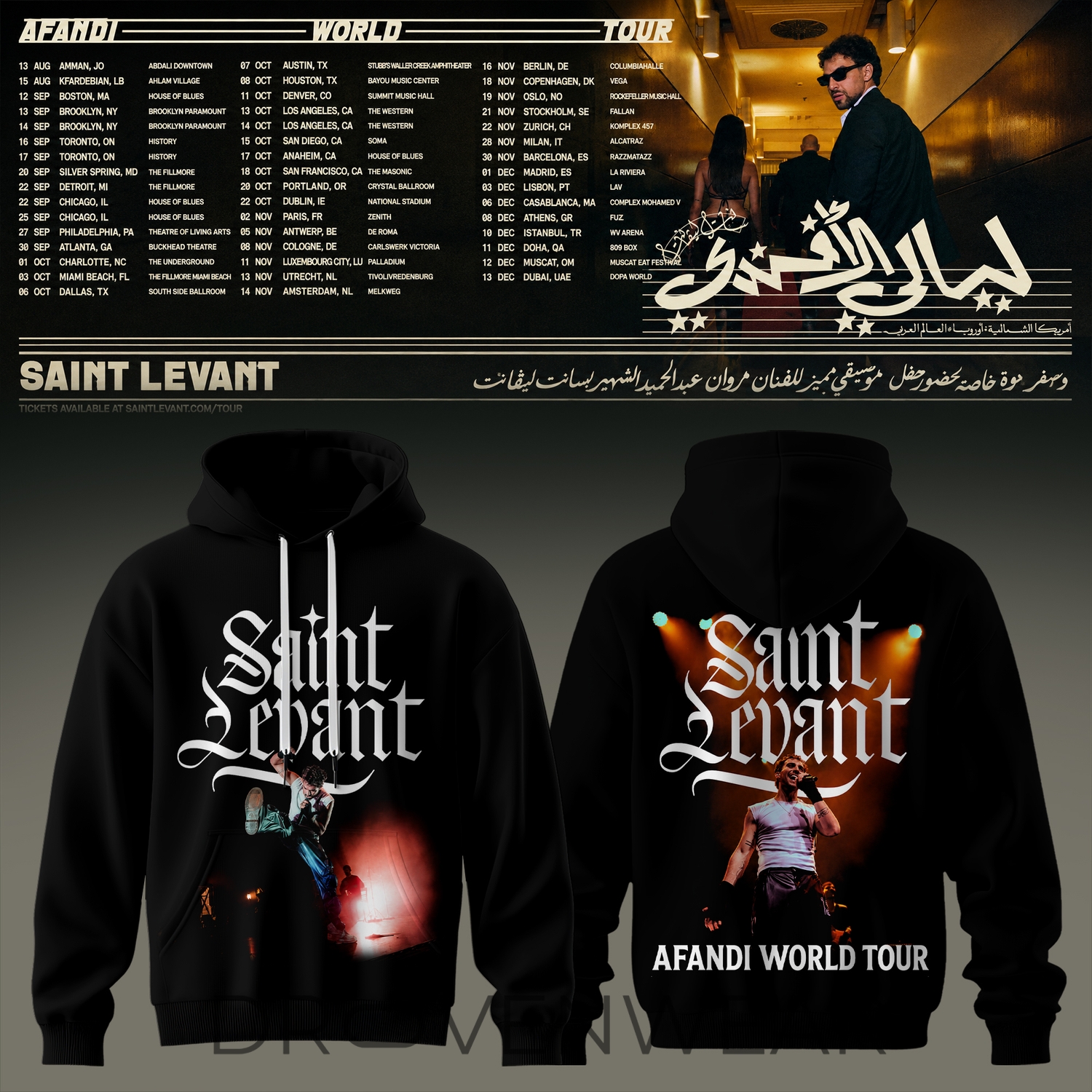 Saint Levant Afandi World Tour Hoodie Saint Levant Afandi World Tour Hoodie