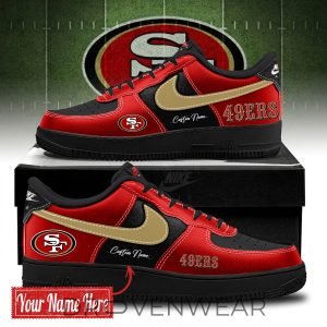 San Francisco 49ers Black And Red Limited Edition Air Force 1 by Drovenwear.com